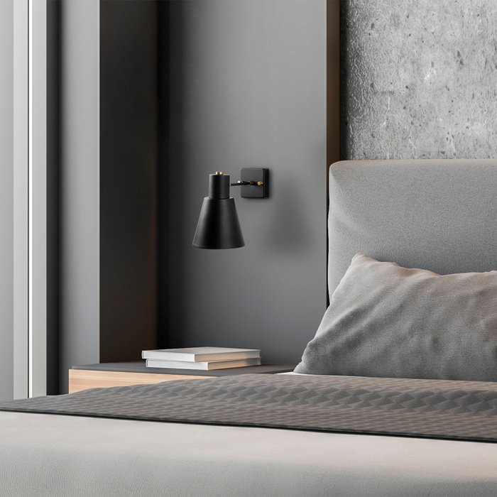 Opviq Lámpara de Pared Negra y Oro con Tapa de Cristal Opviq Lámpara de Pared Negra y Oro con Tapa de Cristal